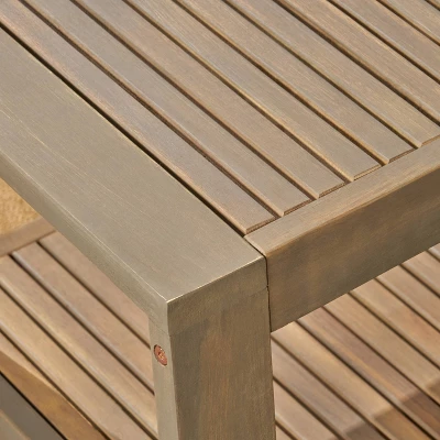 Grenada 2pc Acacia Wood Patio Chat Set - Gray/Dark Gray - Christopher Knight Home 8 Grenada 2pc Acacia Wood Patio Chat Set - Gray/Dark Gray - Christopher Knight Home - Image 6