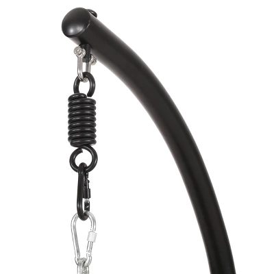 Ripley Outdoor Wicker Hanging Chair With Stand - Light Brown/Dark Gray - Christopher Knight Home 7 Ripley Outdoor Wicker Hanging Chair With Stand - Light Brown/Dark Gray - Christopher Knight Home - Image 5