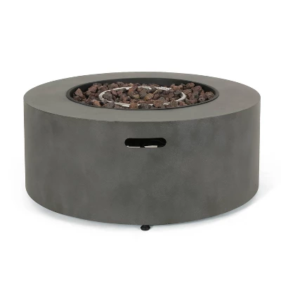 Wellington Outdoor 40000 BTU Circular Fire Pit With Concrete Finish - Christopher Knight Home 6 Wellington Outdoor 40000 BTU Circular Fire Pit With Concrete Finish - Christopher Knight Home - Image 4