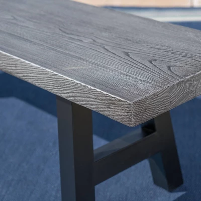 Lido Concrete Patio Dining Bench - Gray - Christopher Knight Home 5 Lido Concrete Patio Dining Bench - Gray - Christopher Knight Home - Image 3