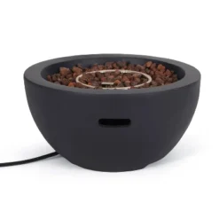 Erato Outdoor 40000 BTU Light Weight Concrete Round Fire Pit Bowl Dark Gray - Christopher Knight Home -Outdoor Furniture Store GUEST 0272f1af 3028 4248 aa97 b12691ea80ca