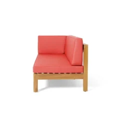 2pc Brava Outdoor Acacia Wood Left Arm Loveseat & Coffee Table With Cushion Teak/Red - Christopher Knight Home 14 2pc Brava Outdoor Acacia Wood Left Arm Loveseat & Coffee Table With Cushion Teak/Red - Christopher Knight Home -Outdoor Furniture Store GUEST 0282db26 398e 42da 89a8 9674370a65a3