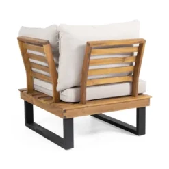 Sebastian 4pc Outdoor Acacia Wood 5 Seater Sofa Sectional With Cushions - Teak/Beige - Christopher Knight Home -Outdoor Furniture Store GUEST 02a43b8c 9c1f 4413 90f7 3e2101df25d9