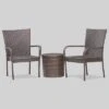 Littleton 3pc All-Weather Wicker Patio Stacking Chair Chat Set - Brown - Christopher Knight Home -Outdoor Furniture Store GUEST 052ea880 553a 4415 8f13 fc6bae4fd4b3