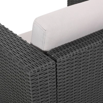 Waverly 8pc Faux Wicker Chat Set - Dark Gray/Gray - Christopher Knight Home 4 Waverly 8pc Faux Wicker Chat Set - Dark Gray/Gray - Christopher Knight Home - Image 2