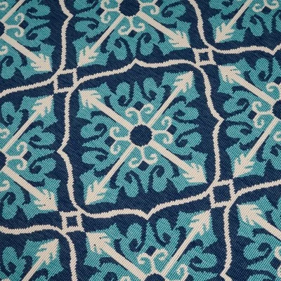 5'3" X 7' Morocco Trellis Outdoor Rug Ivory/Blue - Christopher Knight Home 6 5'3" X 7' Morocco Trellis Outdoor Rug Ivory/Blue - Christopher Knight Home - Image 4