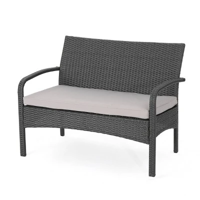 Cordoba 4pc Wicker Patio Chat Set With Cushions - Christopher Knight Home 4 Cordoba 4pc Wicker Patio Chat Set With Cushions - Christopher Knight Home - Image 2