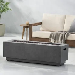 Wellington Outdoor 50000 BTU Rectangular Fire Pit With Concrete Finish - Christopher Knight Home -Outdoor Furniture Store GUEST 0881f0a7 0d7a 4c42 b01c 9f8bc795e405