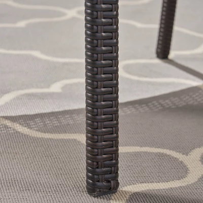 Clayton 7pc Acacia Wood & Iron Dining Set - Teak/Brown/Cream - Christopher Knight Home 6 Clayton 7pc Acacia Wood & Iron Dining Set - Teak/Brown/Cream - Christopher Knight Home - Image 4