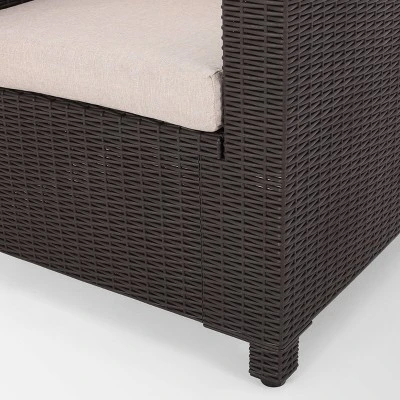 Waverly 2pk Faux Wicker Club Chairs - Brown/Beige - Christopher Knight Home 6 Waverly 2pk Faux Wicker Club Chairs - Brown/Beige - Christopher Knight Home - Image 4