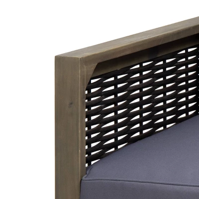 Linwood 2pk Outdoor Acacia Wood Club Chairs With Wicker Accents - Gray/Dark Gray - Christopher Knight Home 10 Linwood 2pk Outdoor Acacia Wood Club Chairs With Wicker Accents - Gray/Dark Gray - Christopher Knight Home - Image 8