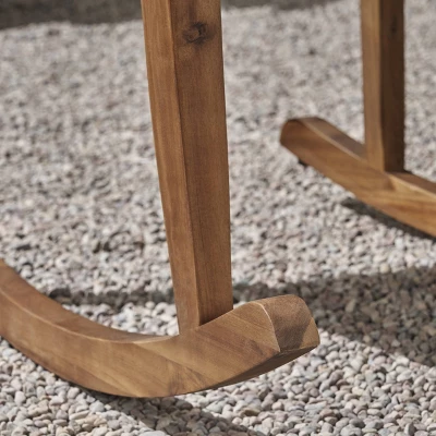 Colmena Acacia Patio Wood Rustic Rocking Chair - Christopher Knight Home 7 Colmena Acacia Patio Wood Rustic Rocking Chair - Christopher Knight Home - Image 5