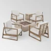 Belgian 6pc Acacia Wood Fire Conversation Set - Christopher Knight Home -Outdoor Furniture Store GUEST 0f485b77 f264 4a53 a38b 35b14e1b8636