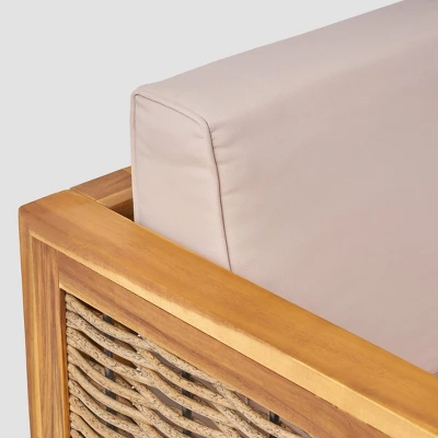 Linwood 3pc Wood And Wicker Sectional Sofa Set - Christopher Knight Home 4 Linwood 3pc Wood And Wicker Sectional Sofa Set - Christopher Knight Home - Image 2