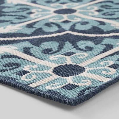 7'10" X 10' Morocco Trellis Outdoor Rug Navy/Blue - Christopher Knight Home 3 7'10" X 10' Morocco Trellis Outdoor Rug Navy/Blue - Christopher Knight Home