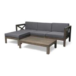 Alcove 5pc Acacia Wood Sofa Conversation Set - Christopher Knight Home -Outdoor Furniture Store GUEST 106e8e3e 9011 4580 885b 8d16e9e8c278