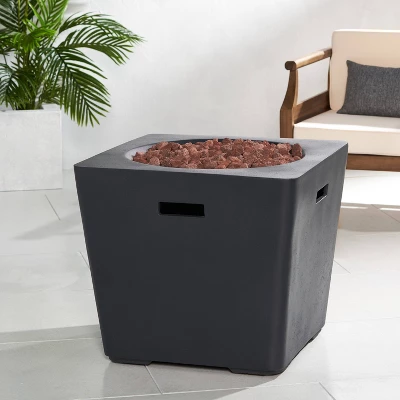 Elisson Outdoor 40000 BTU Light Weight Square Fire Pit Dark Gray - Christopher Knight Home 5 Elisson Outdoor 40000 BTU Light Weight Square Fire Pit Dark Gray - Christopher Knight Home - Image 3