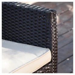 Santa Lucia 4pc PE Wicker Patio Conversation Set - Brown - Christopher Knight Home -Outdoor Furniture Store GUEST 124877d4 58f7 4120 a712 d87af5f4f6ae