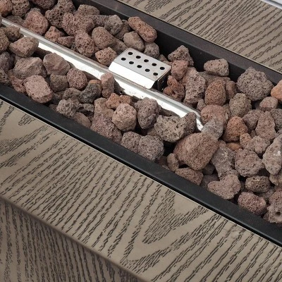 Wellington 48" Rectangular Iron Gas Fire Pit With Tank Holder - Brown - Christopher Knight Home 6 Wellington 48" Rectangular Iron Gas Fire Pit With Tank Holder - Brown - Christopher Knight Home - Image 4