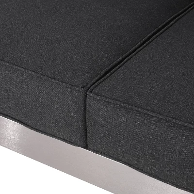 Aviara 2pc Aluminum Patio Loveseat & Coffee Table Set - Gray - Christopher Knight Home 11 Aviara 2pc Aluminum Patio Loveseat & Coffee Table Set - Gray - Christopher Knight Home - Image 9