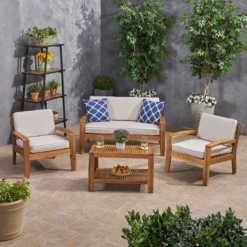 4pc Grenada Acacia Patio Chat Set With Sunbrella Cushions - Christopher Knight Home 16 4pc Grenada Acacia Patio Chat Set With Sunbrella Cushions - Christopher Knight Home -Outdoor Furniture Store GUEST 1403ea02 f977 4aad 8088 afb81c1ef4fd