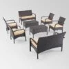 Cordoba 8pc Wicker Chat Set - Brown/Tan - Christopher Knight Home -Outdoor Furniture Store GUEST 14e2cac1 2c91 4ef9 895c 620253462fdd