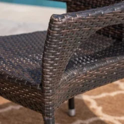 Piper 7pc Acacia & Wicker Dining Set - Teak/Brown - Christopher Knight Home