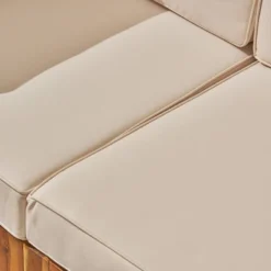 Oana 9pc Acacia Wood U-Shaped Sectional Sofa Set Teak/Beige - Christopher Knight Home -Outdoor Furniture Store GUEST 173ad9f7 59aa 4d70 9606 03a55e2a95e0