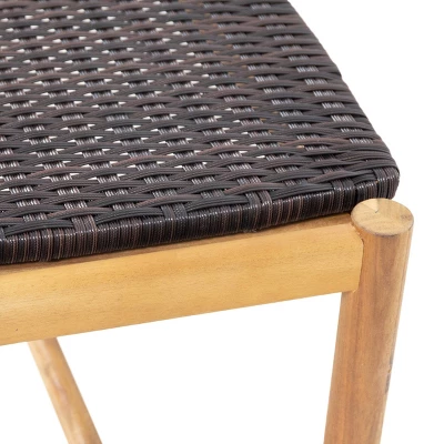 Cambria Outdoor 3 Seater Wicker Bench - Teak/Brown - Christopher Knight Home 8 Cambria Outdoor 3 Seater Wicker Bench - Teak/Brown - Christopher Knight Home - Image 6