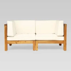 Brava 2pc Acacia Modular Loveseat - Christopher Knight Home -Outdoor Furniture Store GUEST 19098902 0d24 4ff6 9e0f f4d37fb843d3