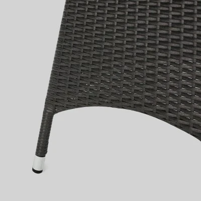 Cypress 5pc Round Wicker Patio Dining Set - Gray - Christopher Knight Home 4 Cypress 5pc Round Wicker Patio Dining Set - Gray - Christopher Knight Home - Image 2