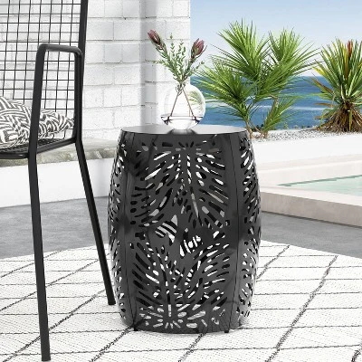 Satterlee Outdoor Round Iron Side Table Black - Christopher Knight Home 4 Satterlee Outdoor Round Iron Side Table Black - Christopher Knight Home - Image 2