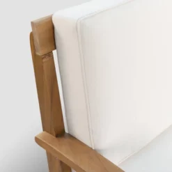 Peyton 2pc Acacia Wood Loveseat And Coffee Table Set - Teak/Beige - Christopher Knight Home -Outdoor Furniture Store GUEST 1a5fab87 ec1b 4760 b2de f80f40e5d8a2