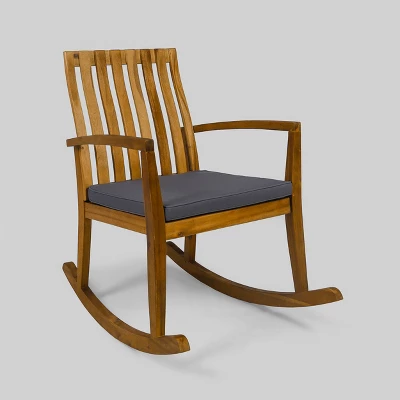 Colmena Acacia Patio Wood Rustic Rocking Chair - Christopher Knight Home 8 Colmena Acacia Patio Wood Rustic Rocking Chair - Christopher Knight Home - Image 6