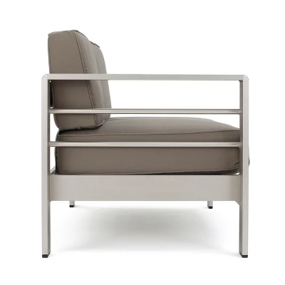 Salome 4pc Fabric Patio Chat Set - Khaki - Christopher Knight Home 6 Salome 4pc Fabric Patio Chat Set - Khaki - Christopher Knight Home - Image 4