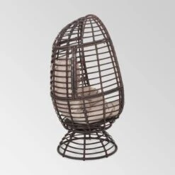 Pitner Wicker Swivel Egg Chair - Dark Brown/Beige - Christopher Knight Home 10 Pitner Wicker Swivel Egg Chair - Dark Brown/Beige - Christopher Knight Home -Outdoor Furniture Store GUEST 1c2828fc a58b 400a 837d 96dd429ae1a3
