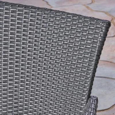 Bruna 3pc Wood & Wicker Bistro Set - Gray/Gray - Christopher Knight Home 6 Bruna 3pc Wood & Wicker Bistro Set - Gray/Gray - Christopher Knight Home - Image 4