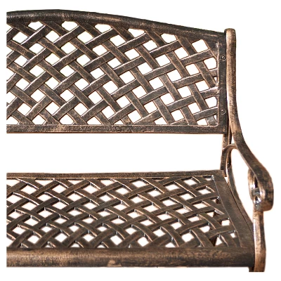 Cozumel Cast Aluminum Patio Bench - Antique Copper - Christopher Knight Home 4 Cozumel Cast Aluminum Patio Bench - Antique Copper - Christopher Knight Home - Image 2