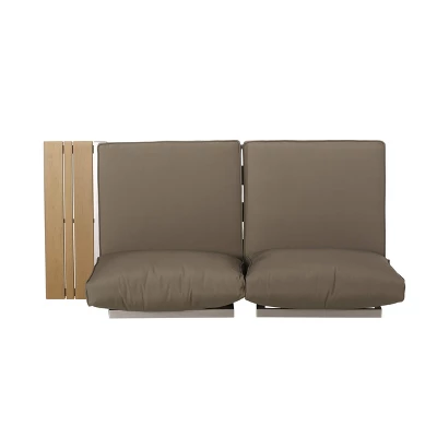 Sterling 4pc Outdoor Aluminum V Shaped 5 Seater Sofa With Cushions - Khaki/Natural - Christopher Knight Home 11 Sterling 4pc Outdoor Aluminum V Shaped 5 Seater Sofa With Cushions - Khaki/Natural - Christopher Knight Home - Image 9