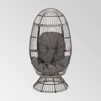 Pintan Wicker Swivel Egg Chair - Christopher Knight Home 8 Pintan Wicker Swivel Egg Chair - Christopher Knight Home - Image 6