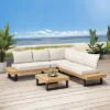 Sebastian 4pc Outdoor Acacia Wood 5 Seater Sofa Sectional With Cushions - Teak/Beige - Christopher Knight Home 1 Sebastian 4pc Outdoor Acacia Wood 5 Seater Sofa Sectional With Cushions - Teak/Beige - Christopher Knight Home -Outdoor Furniture Store GUEST 1ea036a4 5931 451f 833c fa75c0a1beda