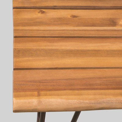 Zion Acacia Wood Square Patio Coffee Table - Teak - Christopher Knight Home 5 Zion Acacia Wood Square Patio Coffee Table - Teak - Christopher Knight Home - Image 3