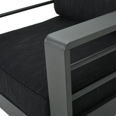 Cape Coral Set Of 4 Aluminum Club Chair - Gray/Dark Gray - Christopher Knight Home 4 Cape Coral Set Of 4 Aluminum Club Chair - Gray/Dark Gray - Christopher Knight Home - Image 2