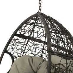 Kyle Indoor/Outdoor Hanging Basket Chair - Brown/Khaki - Christopher Knight Home -Outdoor Furniture Store GUEST 22559ec1 d4e9 4400 af16 736300be52bd
