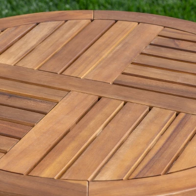 Clement 3pc Acacia And Wicker Bistro Set - Teak/Brown - Christopher Knight Home 5 Clement 3pc Acacia And Wicker Bistro Set - Teak/Brown - Christopher Knight Home - Image 3