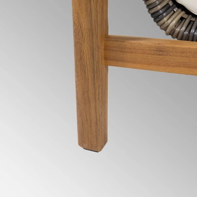 Nova 2pk Acacia Wood Club Chairs - Teak/Gray/Beige - Christopher Knight Home 6 Nova 2pk Acacia Wood Club Chairs - Teak/Gray/Beige - Christopher Knight Home - Image 4