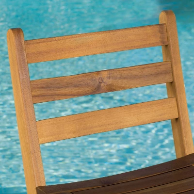 Tundra Set Of 2 Acacia Wood Folding Patio Bar Chair - Natural - Christopher Knight Home 4 Tundra Set Of 2 Acacia Wood Folding Patio Bar Chair - Natural - Christopher Knight Home - Image 2