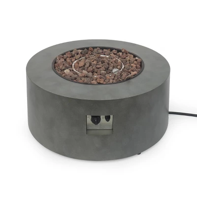 Wellington Outdoor 40000 BTU Circular Fire Pit With Concrete Finish - Christopher Knight Home 8 Wellington Outdoor 40000 BTU Circular Fire Pit With Concrete Finish - Christopher Knight Home - Image 6