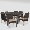 Chadney 9pc Wicker Dining Set - Brown/Cream - Christopher Knight Home -Outdoor Furniture Store GUEST 23a0b4d8 9ab6 4b36 8302 c4e7db2facbe