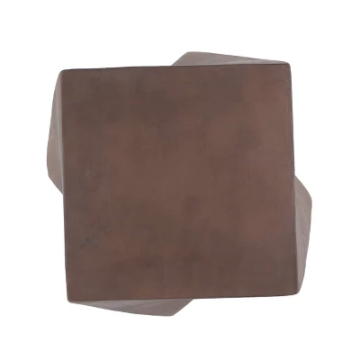 Abney Outdoor Light Weight Concrete Square Side Table Brown - Christopher Knight Home 5 Abney Outdoor Light Weight Concrete Square Side Table Brown - Christopher Knight Home - Image 3